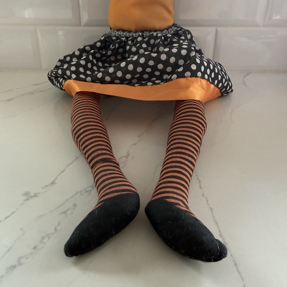 2014 Halloween Pumpkin Witch Bat Joe Spencer Shelf Sitter Folk Art Holiday - Picture 8 of 10